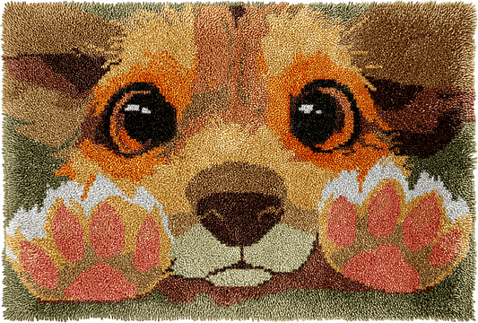 Latch Hook Rug Making Kit - Paw Paw Puppy Design - 102x69cm