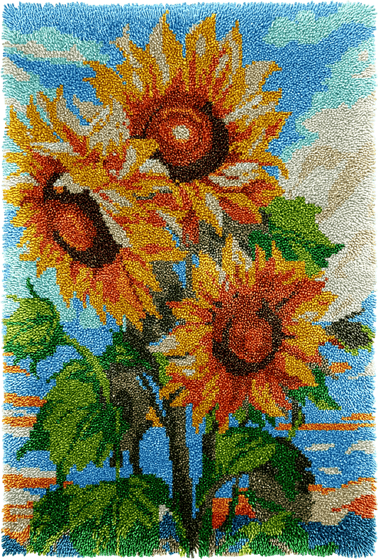 Latch Hook Rug Making Kit - Sunflower Happiness - 102x69cm