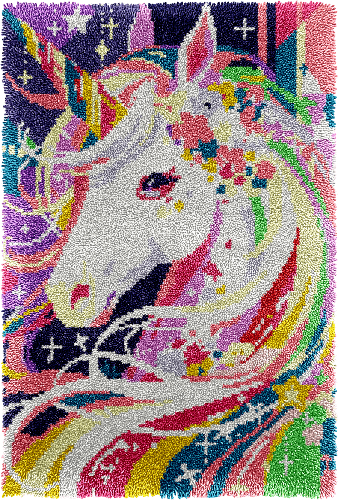 Latch Hook Rug Making Kit - Unicorn Sparkle Design - 102x69cm
