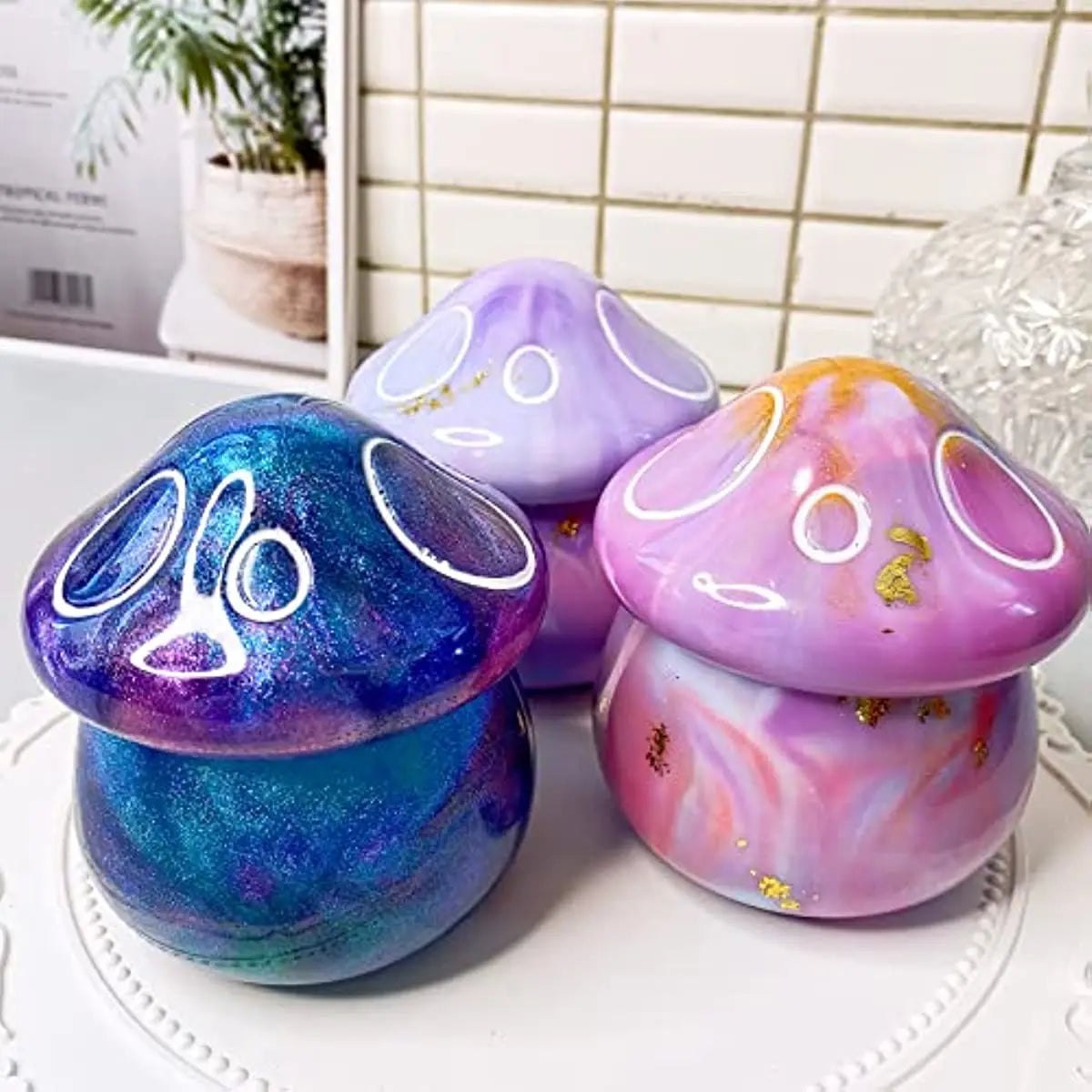 Mushroom Jar Storage Box Epoxy Resin Silicone Mould