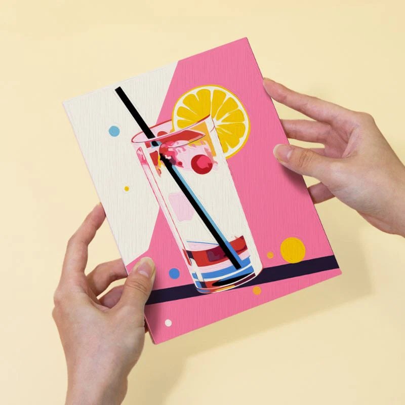 Paint & Sip Party Pack - Paint By Numbers 6pc Set - 15cm x 20cm - Cocktail Time