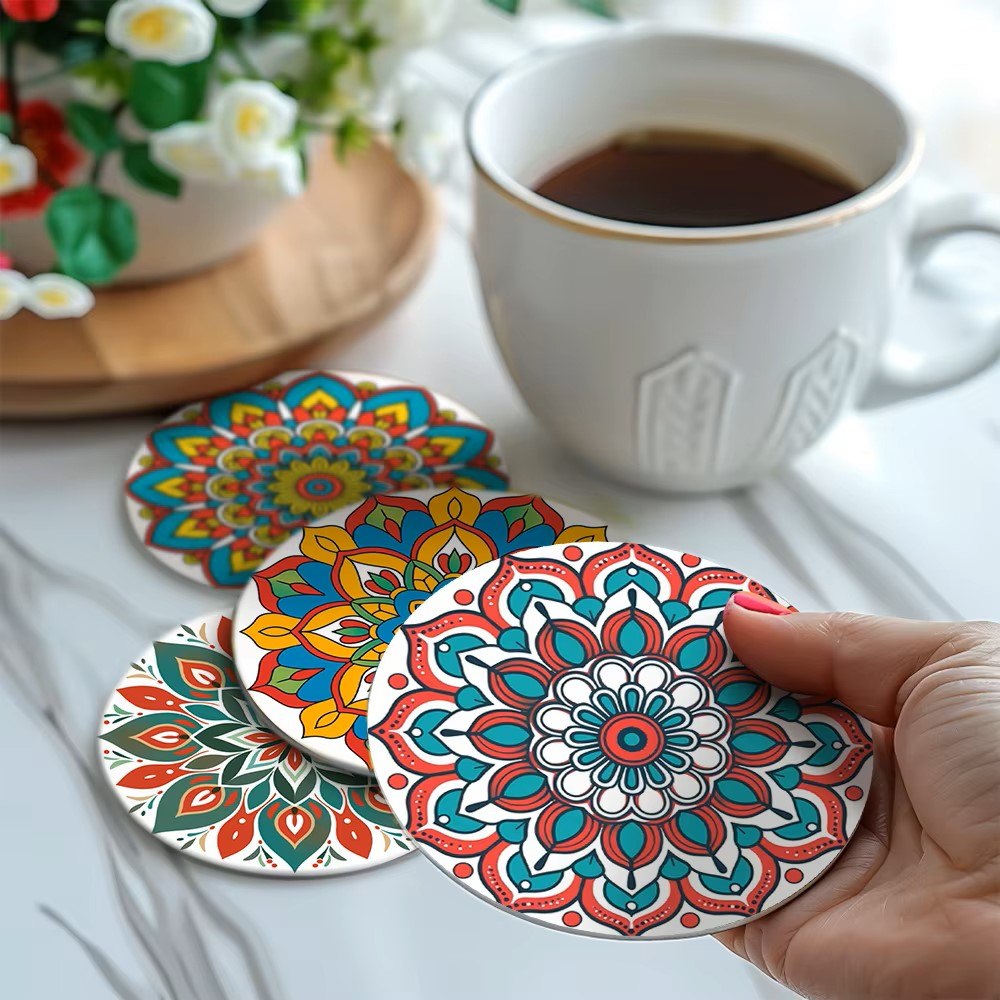 Paint & Sip Party Pack Paint By Numbers Coaster Pack - Magic Mandalas