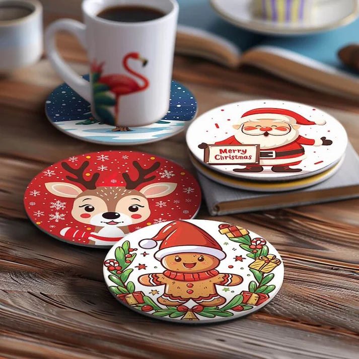 Paint & Sip Party Pack Paint By Numbers Coaster Pack - Christmas Cheer