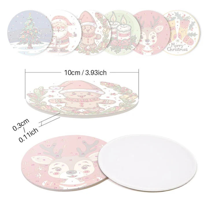 Paint & Sip Party Pack Paint By Numbers Coaster Pack - Christmas Cheer