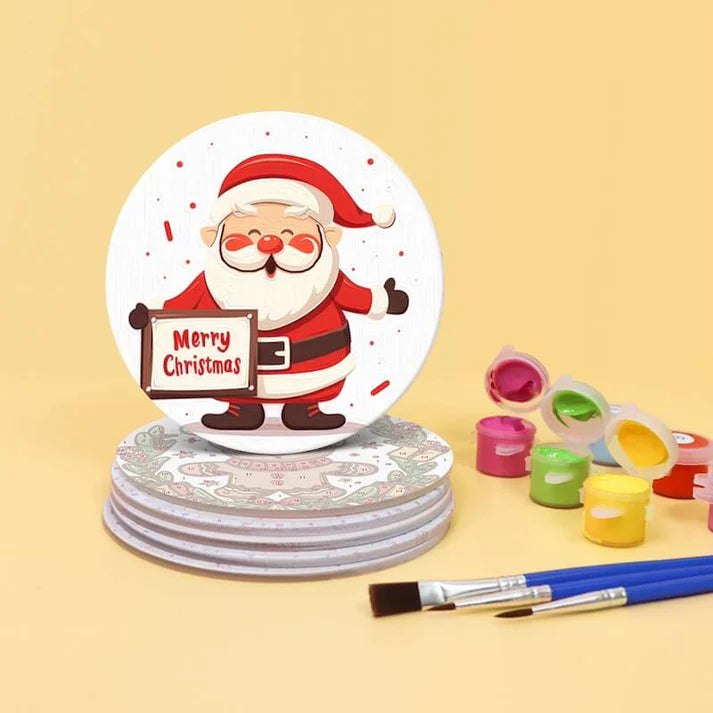 Paint & Sip Party Pack Paint By Numbers Coaster Pack - Christmas Cheer