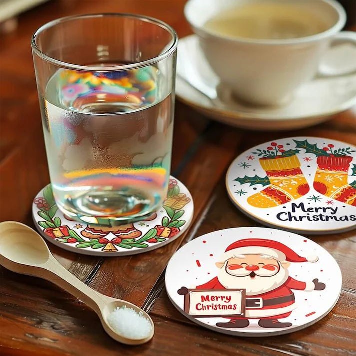 Paint & Sip Party Pack Paint By Numbers Coaster Pack - Christmas Cheer