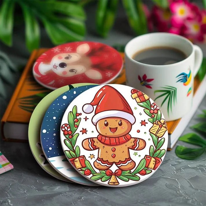 Paint & Sip Party Pack Paint By Numbers Coaster Pack - Christmas Cheer