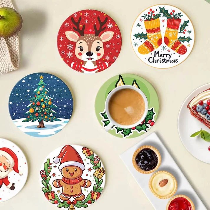 Paint & Sip Party Pack Paint By Numbers Coaster Pack - Christmas Cheer