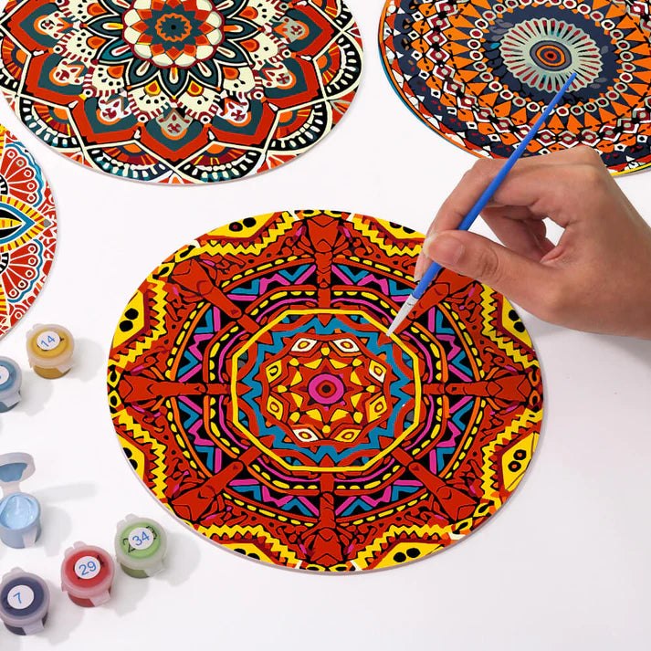 Paint & Sip Party Pack Paint By Numbers Placemat Pack - Mega Mandalas
