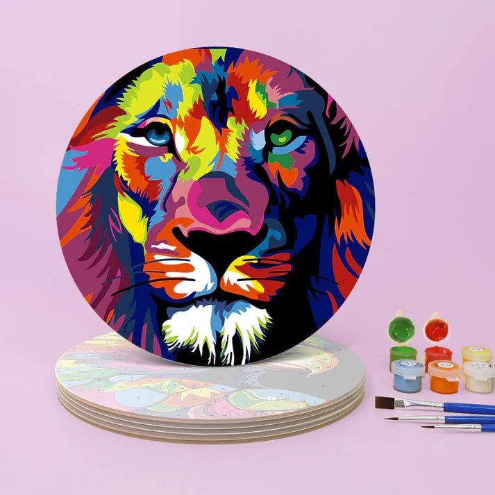 Paint & Sip Party Pack Paint By Numbers Placemat Pack - Beautiful Beasts