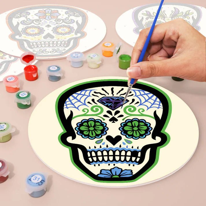 Paint & Sip Party Pack Paint By Numbers Placemat Pack - Sugar Skulls