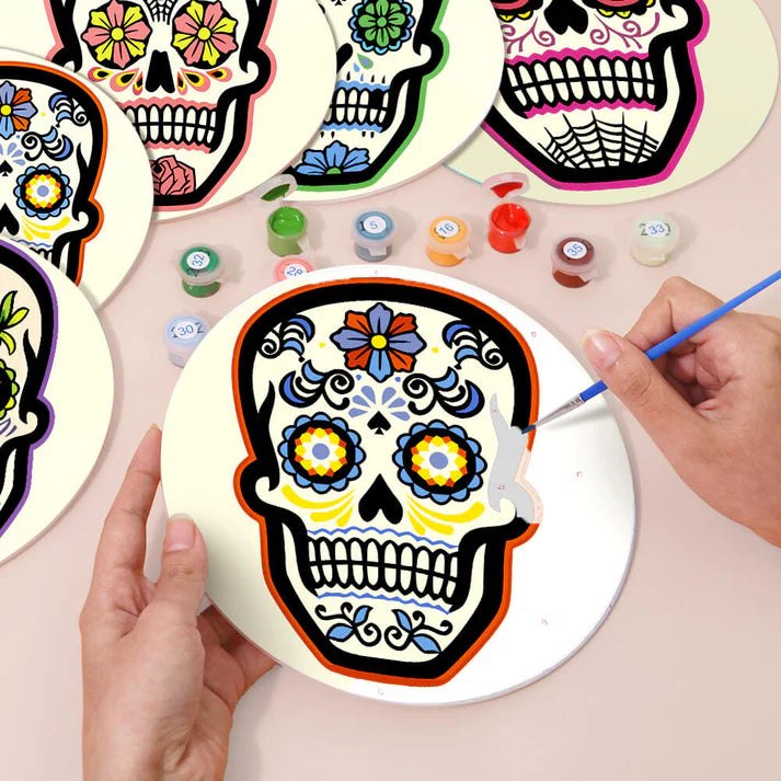 Paint & Sip Party Pack Paint By Numbers Placemat Pack - Sugar Skulls