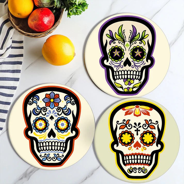 Paint & Sip Party Pack Paint By Numbers Placemat Pack - Sugar Skulls