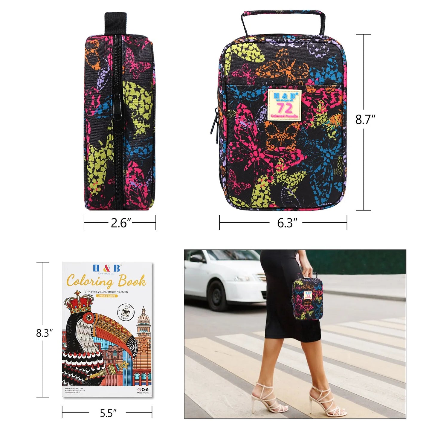 Professional 72 Colour Pencil Set with Bonus Adult Colouring Book