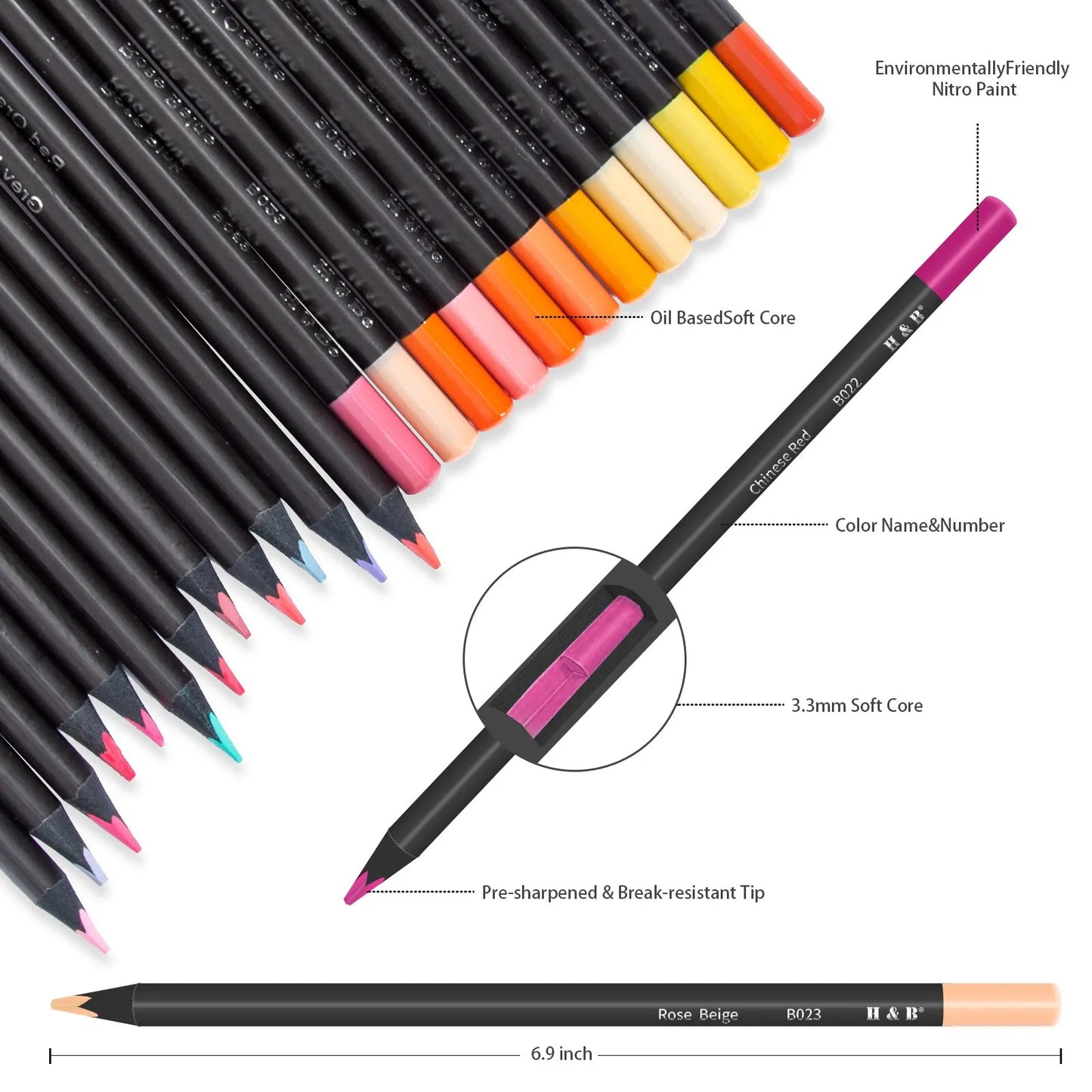 Professional 72 Colour Pencil Set with Bonus Mandala Colouring Sheets