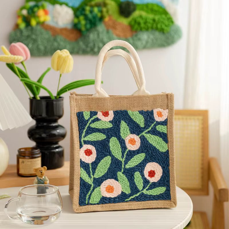 Punch Needle Canvas Tote Bag Kit - Moody Daisy