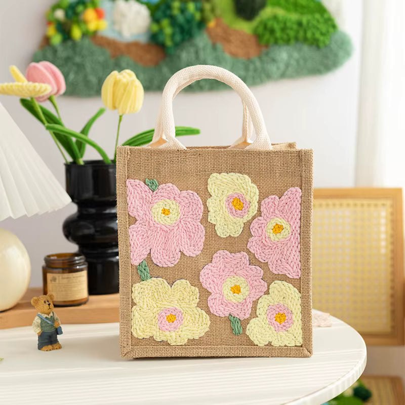 Punch Needle Canvas Tote Bag Kit - Pastel Perfect Floral