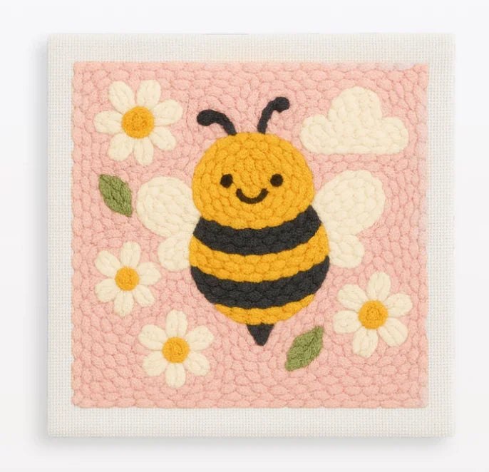 Punch Needle Embroidery Starter Kits With Frame 25cm x 25cm - Betty Bee