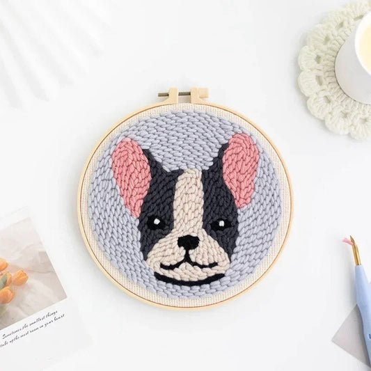 Punch Needle Kit - Chihuahua Pup - Needlework Embroidery Set