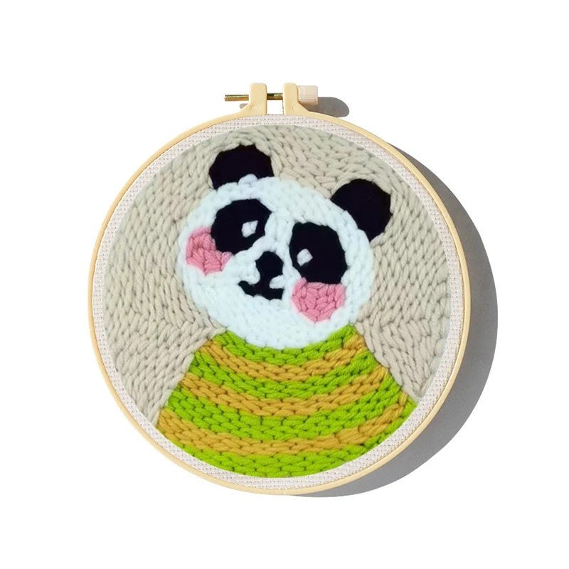 Punch Needle Kit - Dandy Panda - Whimsical Needlework Set