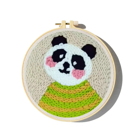 Punch Needle Kit - Dandy Panda - Whimsical Needlework Set