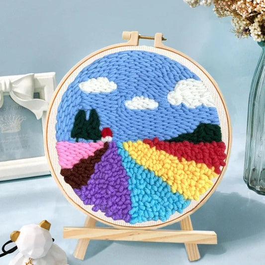 Punch Needle Kit - Field Of Flowers - Botanical Needlework Set