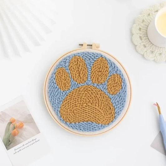 Punch Needle Kit - Paw Print - Creative Needlework Set