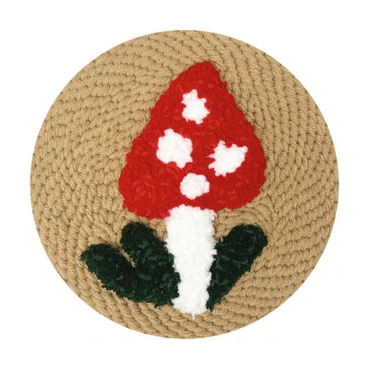 Punch Needle Kit - Red Mushroom - Whimsical Needlework Set