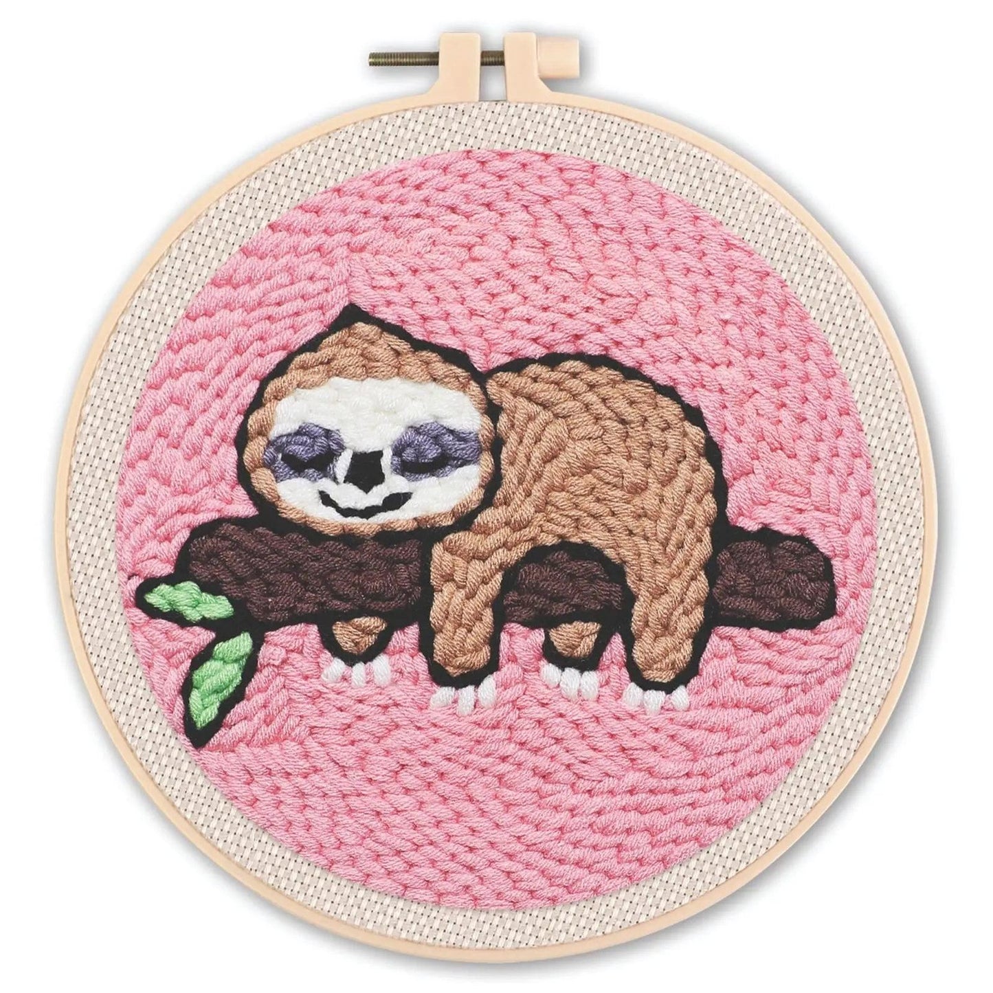 Punch Needle Kit - Sleepy Sloth - Relaxing Needlework Set