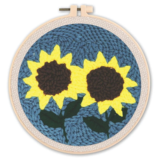 Punch Needle Kit - Sunflower Duo - Vibrant Embroidery Kit