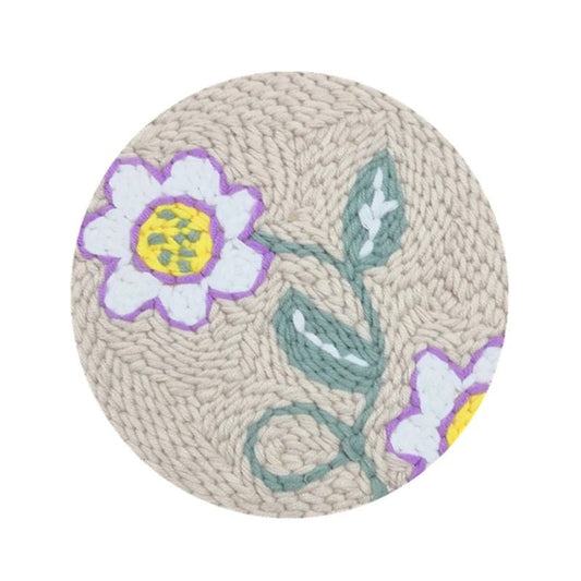 Punch Needle Kit - White Sunflower - Needlework Project Kit