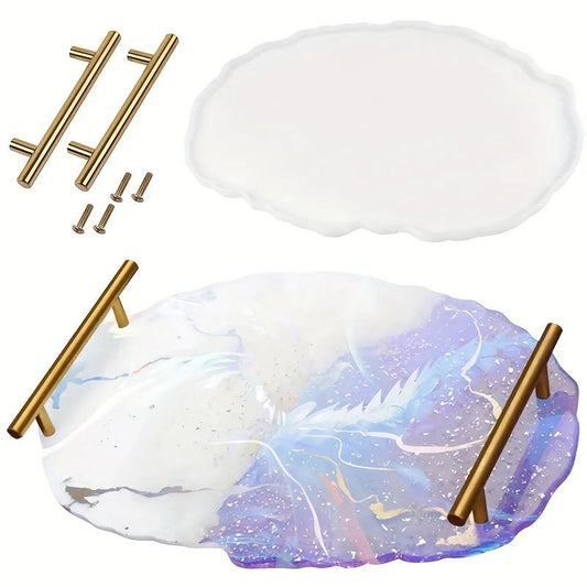 Resin Art Mould Irregular Oval Serving Tray Kit