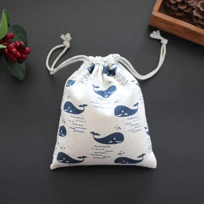 Reusable Christmas Stocking Drawstring Bags Santa Sacks Gift Bag