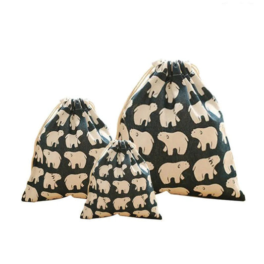 Reusable Christmas Stocking Drawstring Bags Santa Sacks Gift Bag