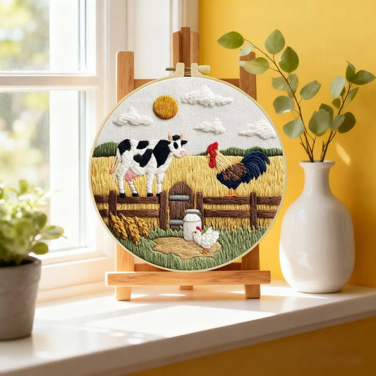 Embroidery DIY Starter Kit - Farmyard Animals