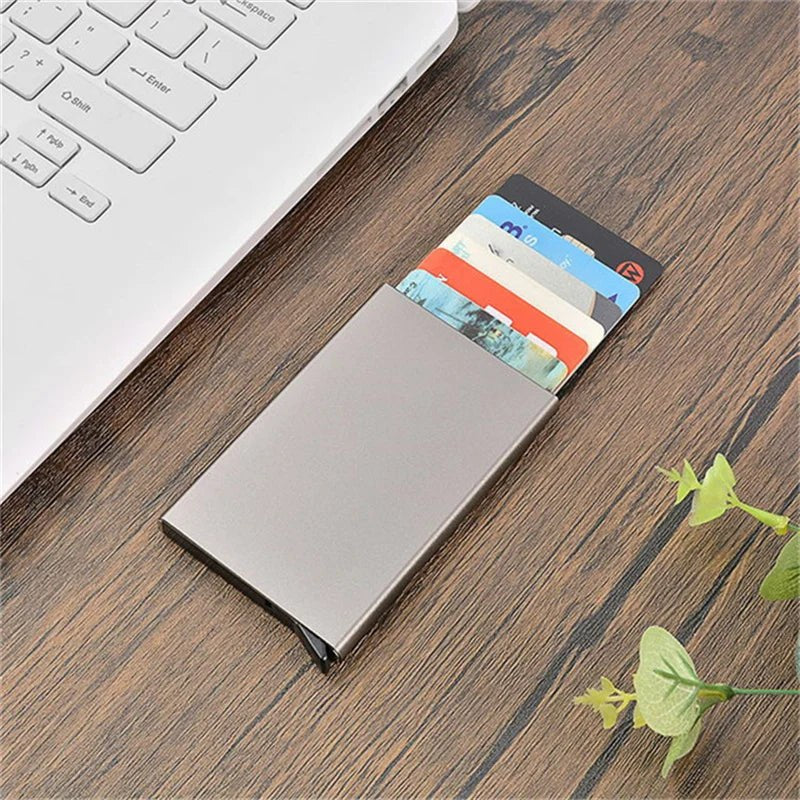 Stainless Steel RFID Pop Up Credit Card Holder Wallet Blank
