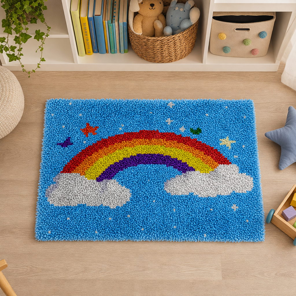 Latch Hook Rug Making Kit - Over the Rainbow Dreams - 40x60cm