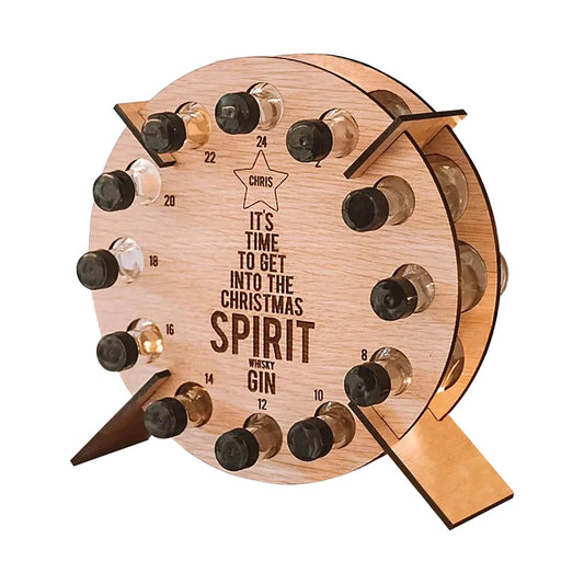Wooden Adult Mini Spirit Bottle Christmas Advent Calendar