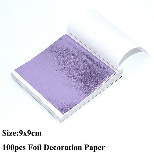 100pcs Imitation Metallic Foil Paper DIY Resin Art