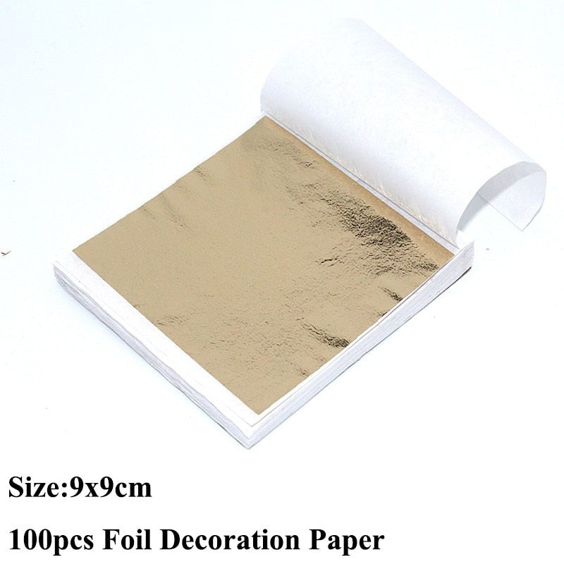100pcs Imitation Metallic Foil Paper DIY Resin Art