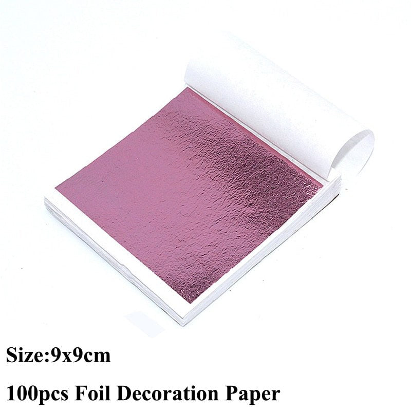 100pcs Imitation Metallic Foil Paper DIY Resin Art