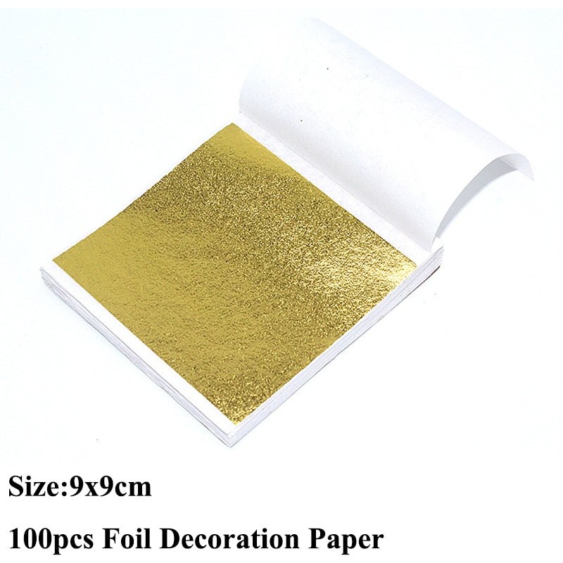 100pcs Imitation Metallic Foil Paper DIY Resin Art