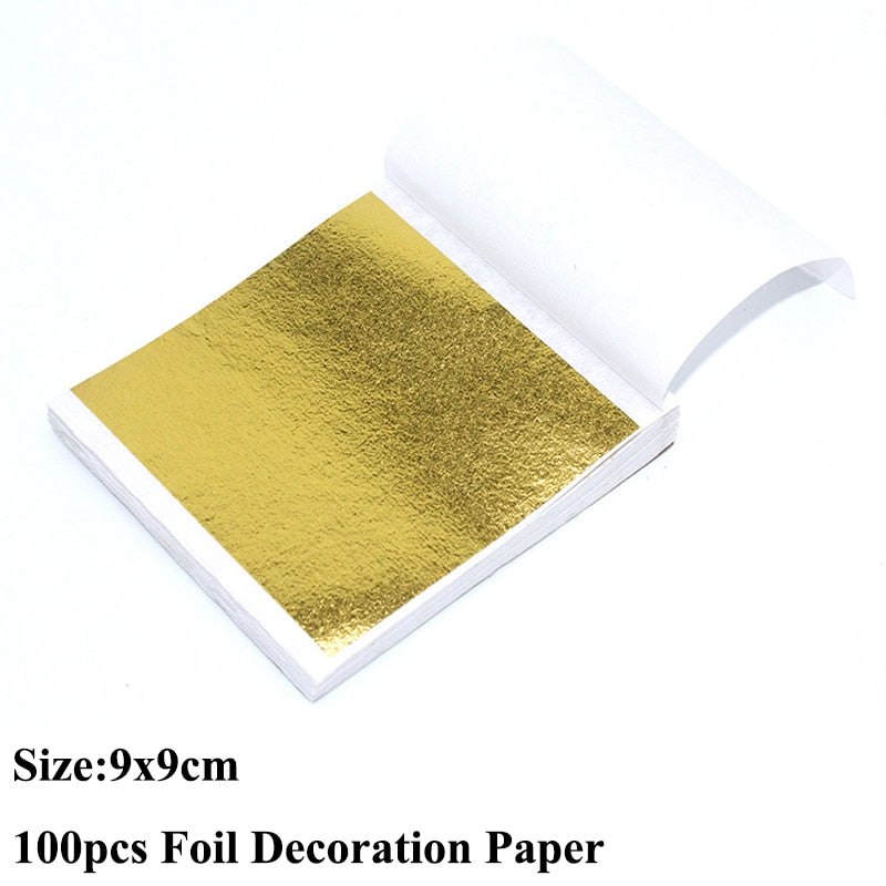 100pcs Imitation Metallic Foil Paper DIY Resin Art