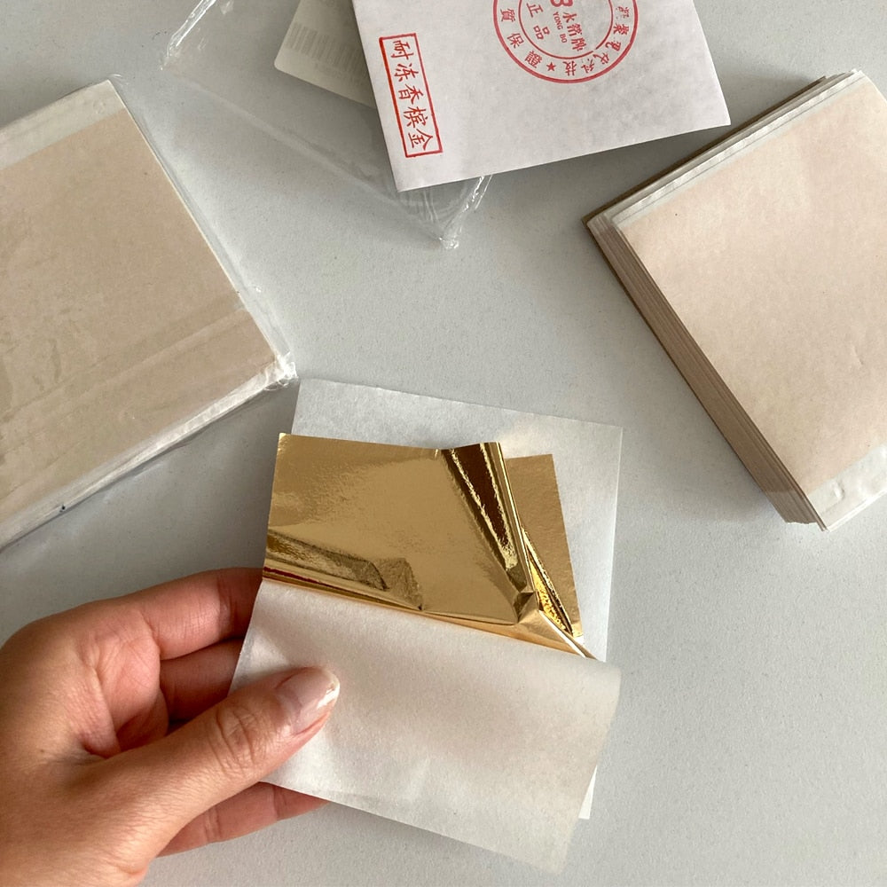 100pcs Imitation Metallic Foil Paper DIY Resin Art