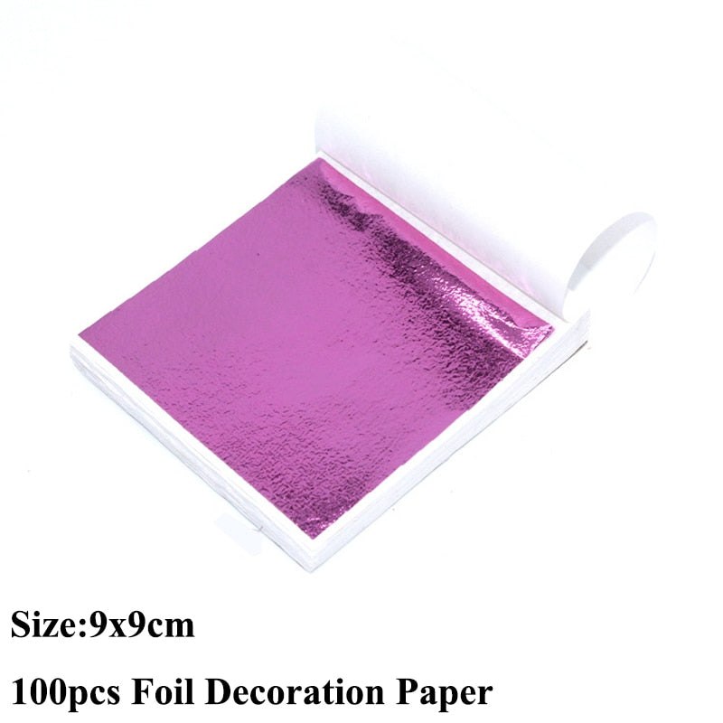 100pcs Imitation Metallic Foil Paper DIY Resin Art