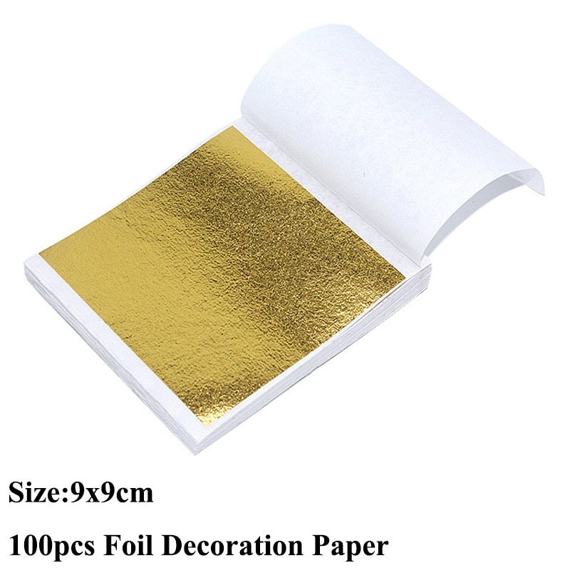 100pcs Imitation Metallic Foil Paper DIY Resin Art