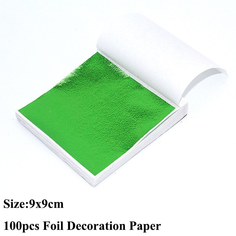 100pcs Imitation Metallic Foil Paper DIY Resin Art