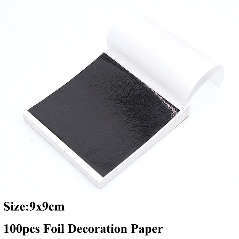 100pcs Imitation Metallic Foil Paper DIY Resin Art