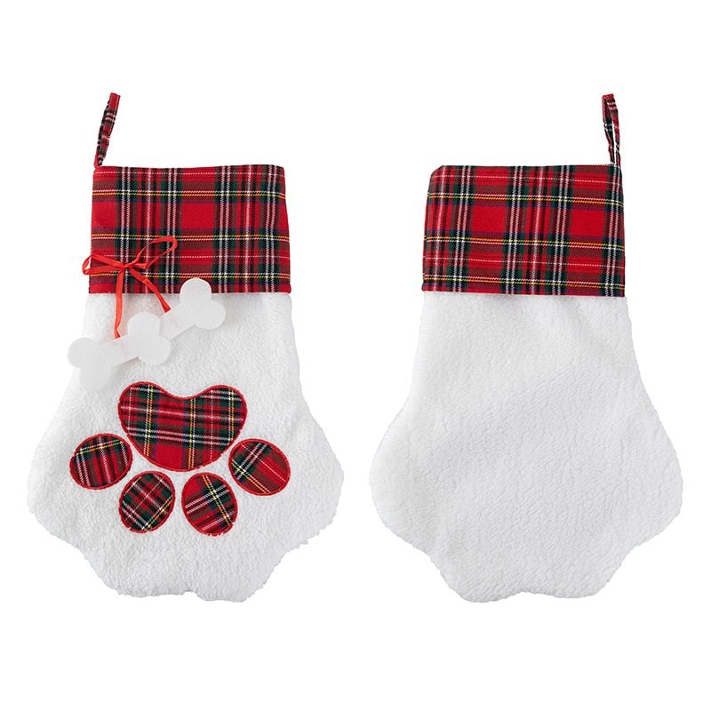 10pcs Christmas Santa Stockings Pet Dog Paw Blanks