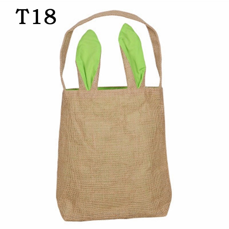 10pcs Easter Bunny Easter Egg Hunting Tote Bag Blanks